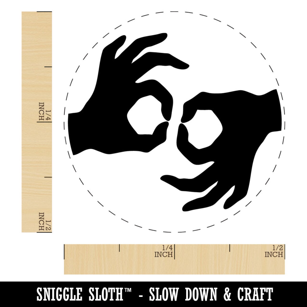 Sign Language Interpreters Symbol Deaf Hearing Impaired Rubber Stamp for Stamping Crafting Planners